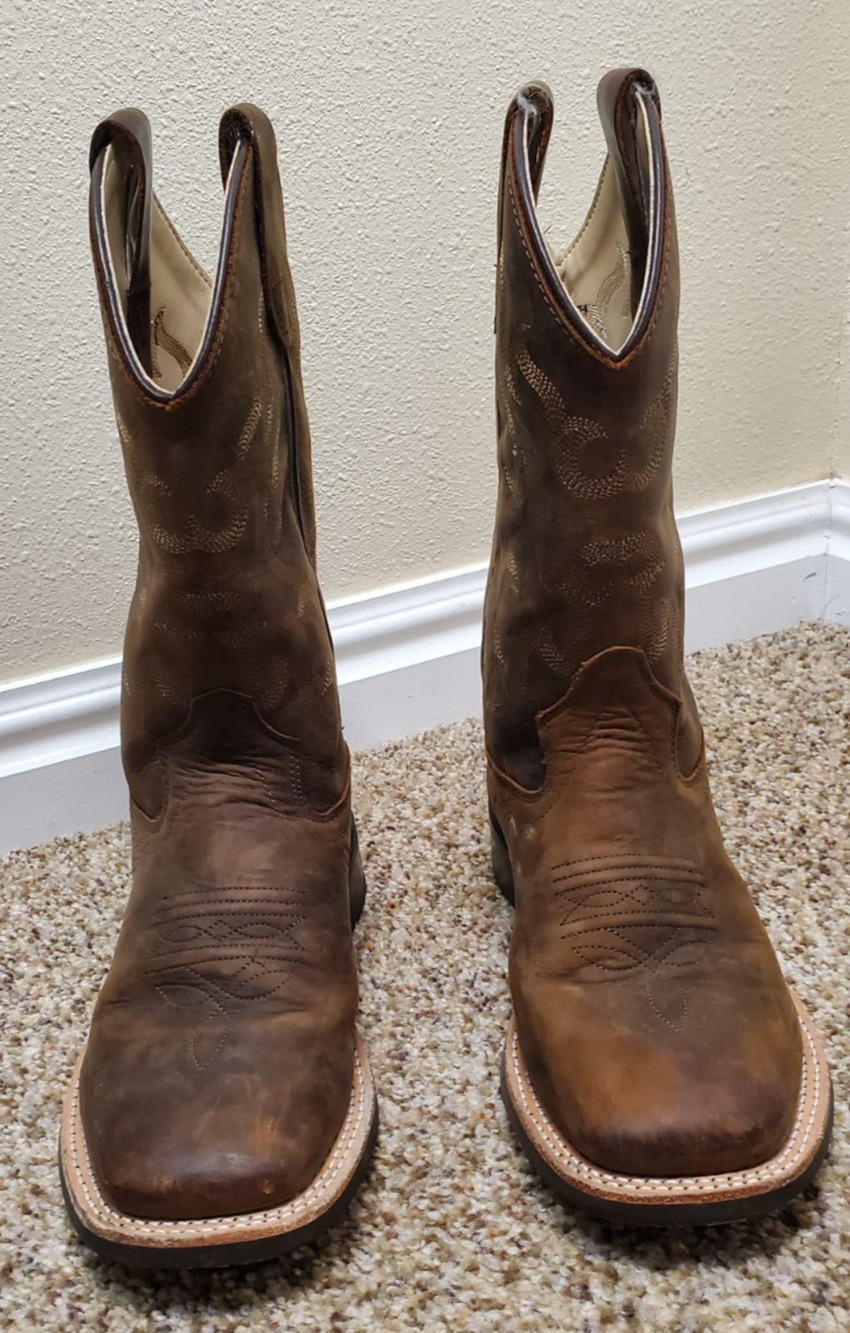 Cody James Boys Size 2D Brown Leather Western Cowboy Boots Square Toe Youth